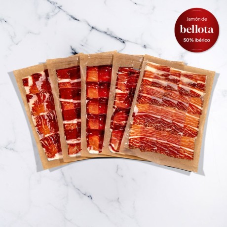 Loncheado Jamón Ibérico de Bellota 50% - 5x90g - Corte Tradicional | Jamón Ibérico Loncheado
