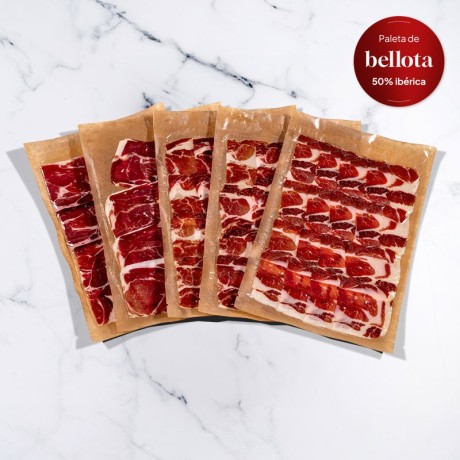 Loncheado Paleta Ibérica de Bellota 50% - 5x90g - Corte Tradicional | Paleta Ibérica Loncheada
