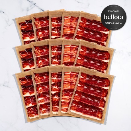 Jamón Ibérico de Bellota 100% - Loncheado 15x100g - Corte Tradicional | Jambon Ibérique