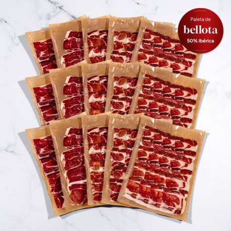 50% Acorn-fed Iberian shoulder ham - Sliced: 15x90g. Sierra de Aracena | Sliced Iberian shoulder ham Shoulder