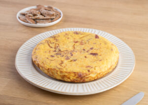 tortilla patatas chip jamón iberico